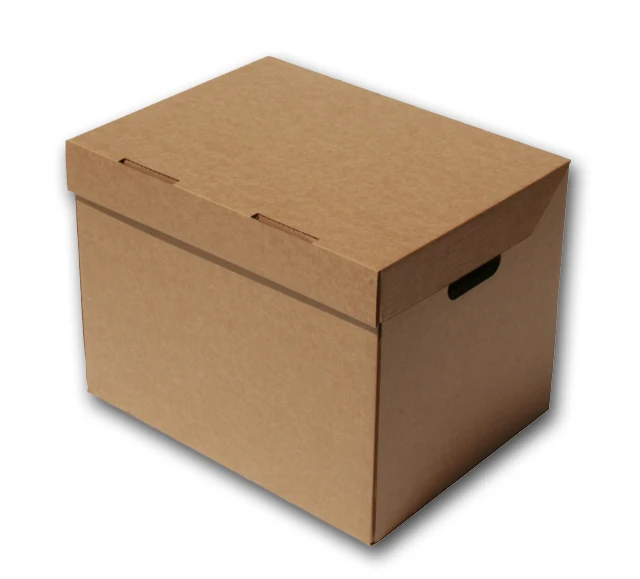 Home folding paper storage box Records filling Single Wall Archive Box With Attach Cover packing box