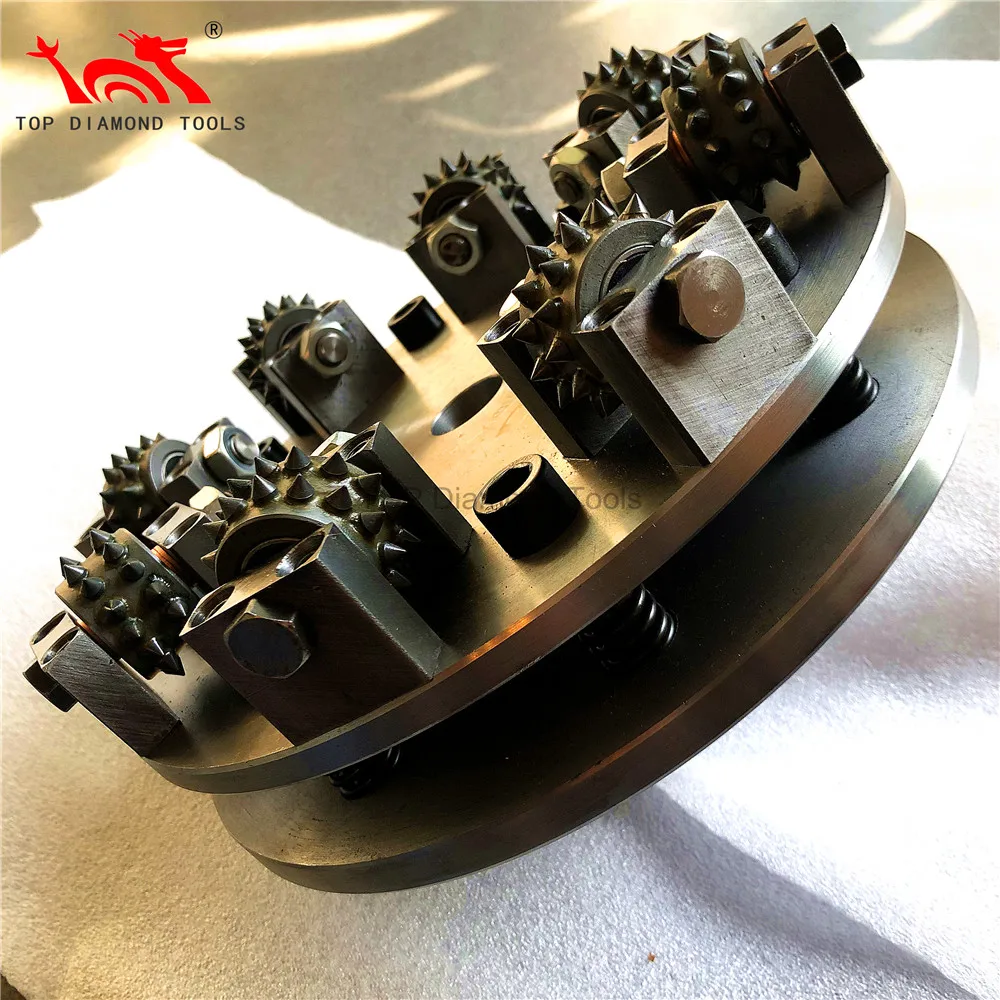 Revager Diameter 230mm or 270mm Bush Hammer Tool Plate With 3 Rolls or 6 Rollers for creating a bush hammered surface