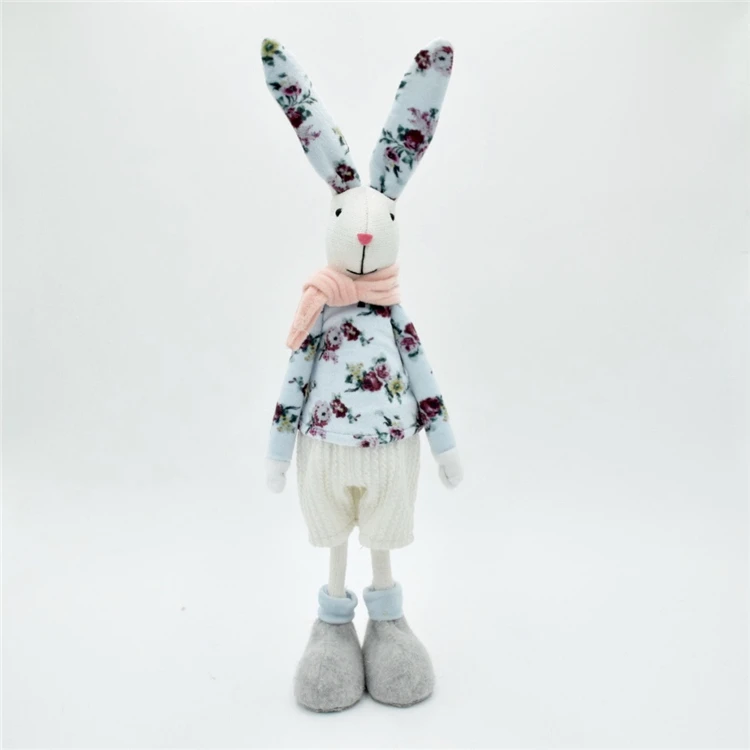 Предмет украшение кролик Декор пасхальные поделки идеи ткань 2021 новый кролик украшение для дома с цветочными продуктами синий дизайн на заказ