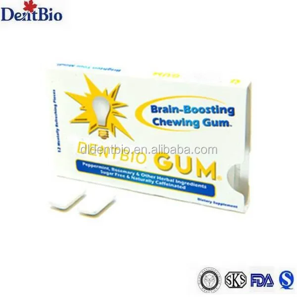 Brain boosting caffeinated energy chewing gum