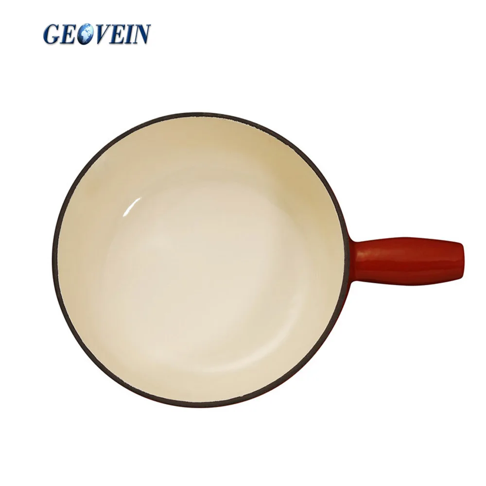 High quality Enamel fresh butter fondue with forks cast iron chocolate Fondue set for Party