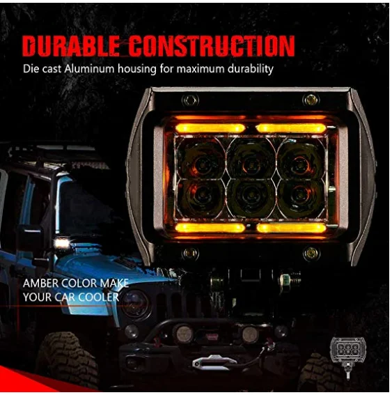 Mictuning K1 18W led свет стручки свет-4 дюйма с янтарем маркер атмосферу дальнего света для jeep SUV ATV грузовик пикап