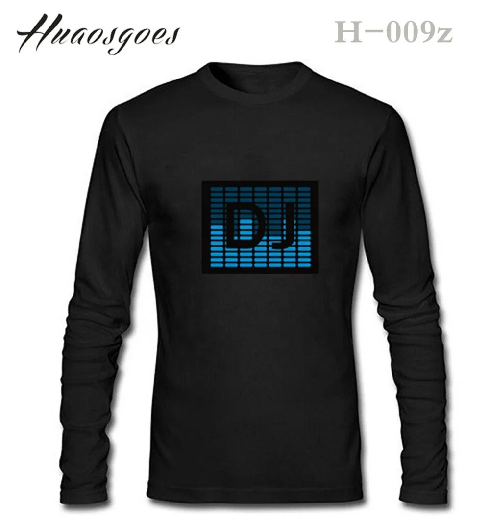 Custom design Sound Activated Led T Shirt El Flashing t Shirt