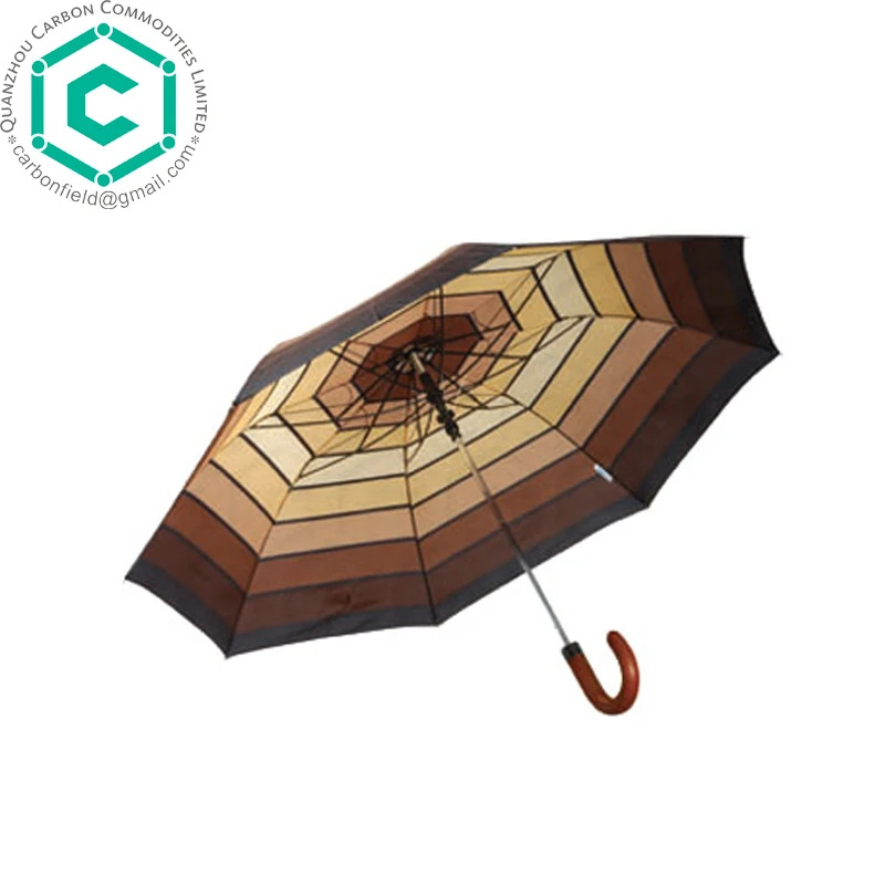 Men Umbrella with Crook wooden handle black