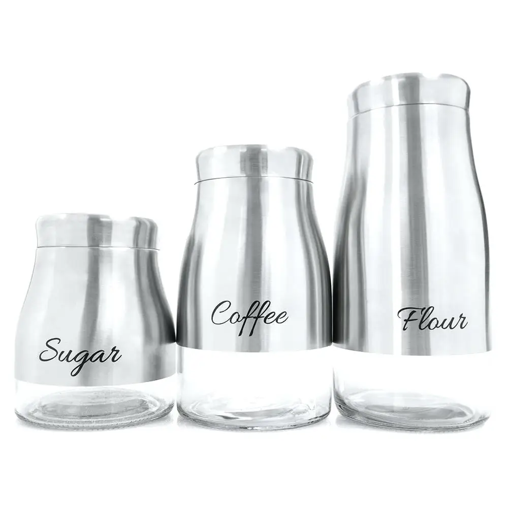 
stainless steel kitchen canisters brushed canister set pro spice containers 