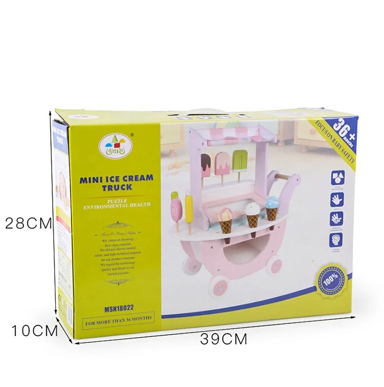 Мини ролевые игры деревянный мороженое торговый грузовик пуш-ап магазин мороженого игрушечная тележка