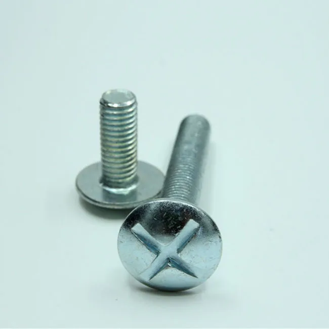 Low Carbon Steel Zinc Plating Slotted Mushroom Head Machine Screws Roofing Bolts