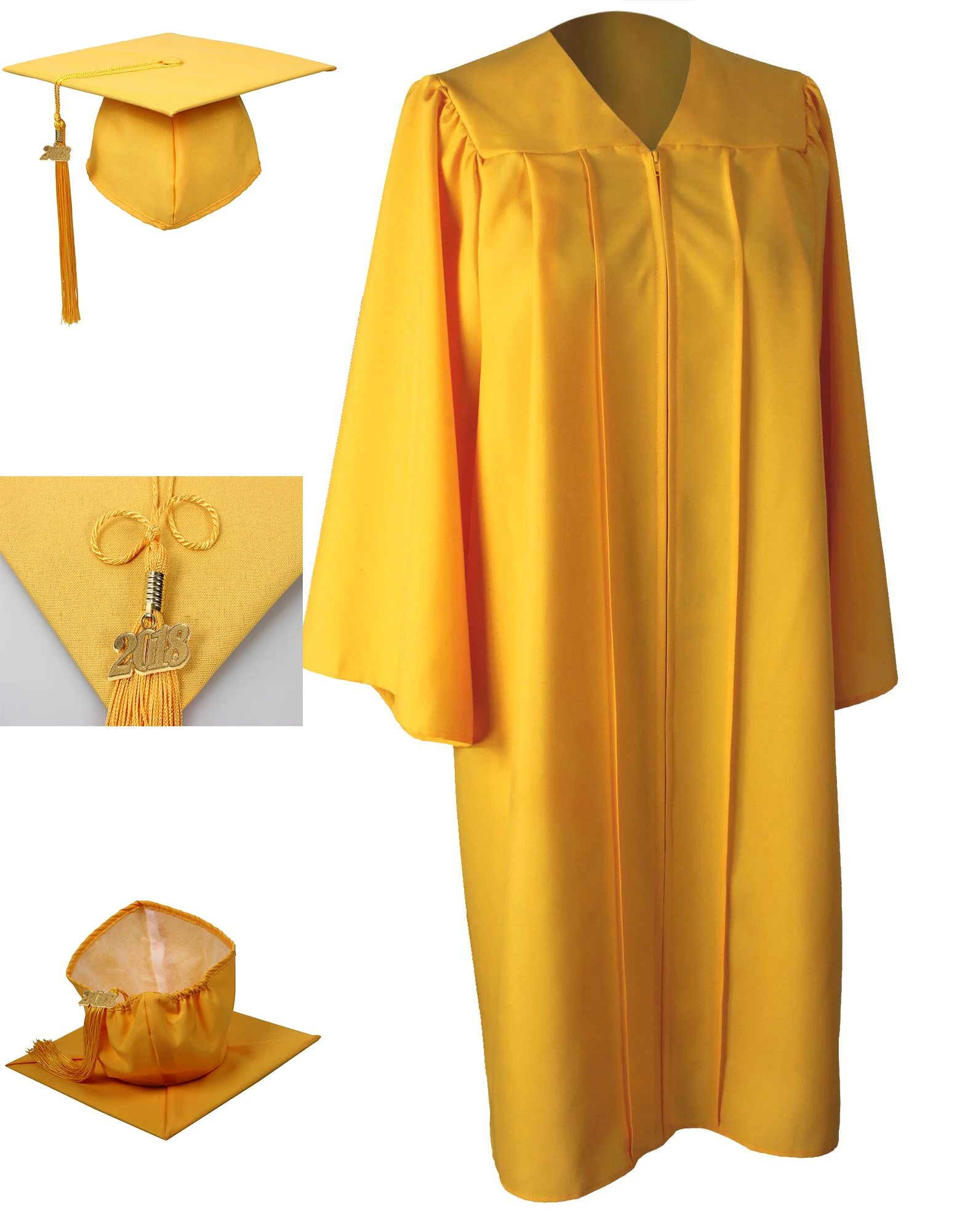 2020 Hot Sale university Graduation Gowns And Caps Suit  Matte Finish/ graduation gown for adult