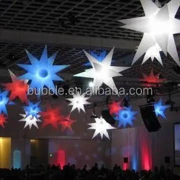 Надувной светящийся воздушный шар диаметром 2 м подвесной со звездами для вечеринки