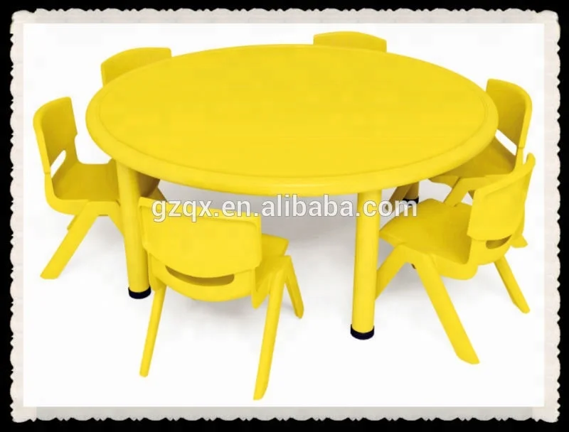Six seats round tables, round table and chairs, children table and chairs QX-194D