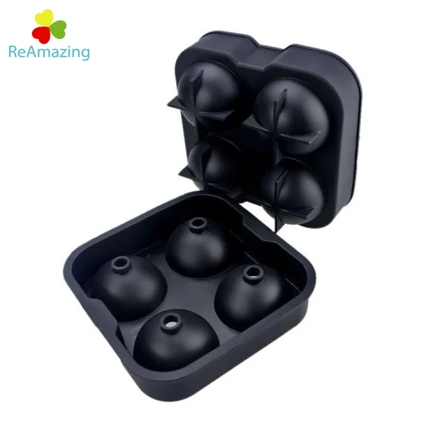 
Amazon 4 Cavity Round Ball Shape Silicone Ice Cube Mold Maker 