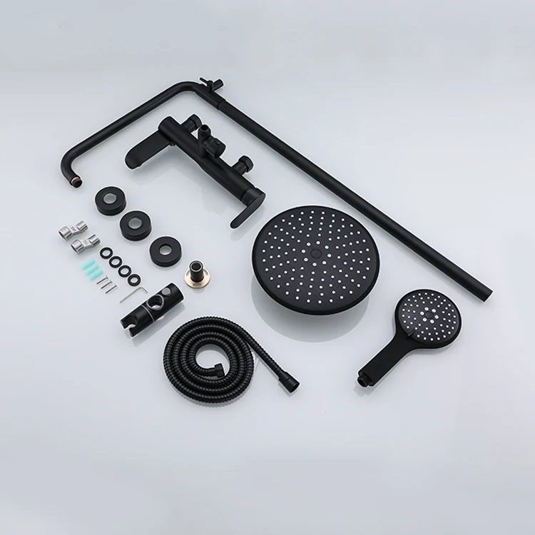 Black Waterfall Bathroom Shower faucet/Mixer/Tap Three functions Shower Set with Headshower and Handshower