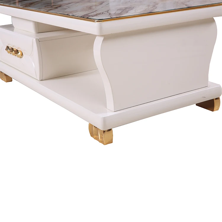 
african sitting room metal marble customized 4 drawer sofa coffee table 