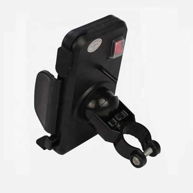 Universal Motorcycle Scooter Electric Bike Handlebar Water-proof Input 6V~46V USB 2A Charging Mount Phone Holder for Cell Phone