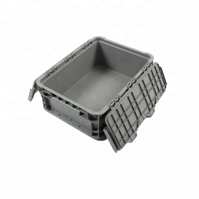 600*400*148mm Attached Lid Plastic Storage Container For Transport