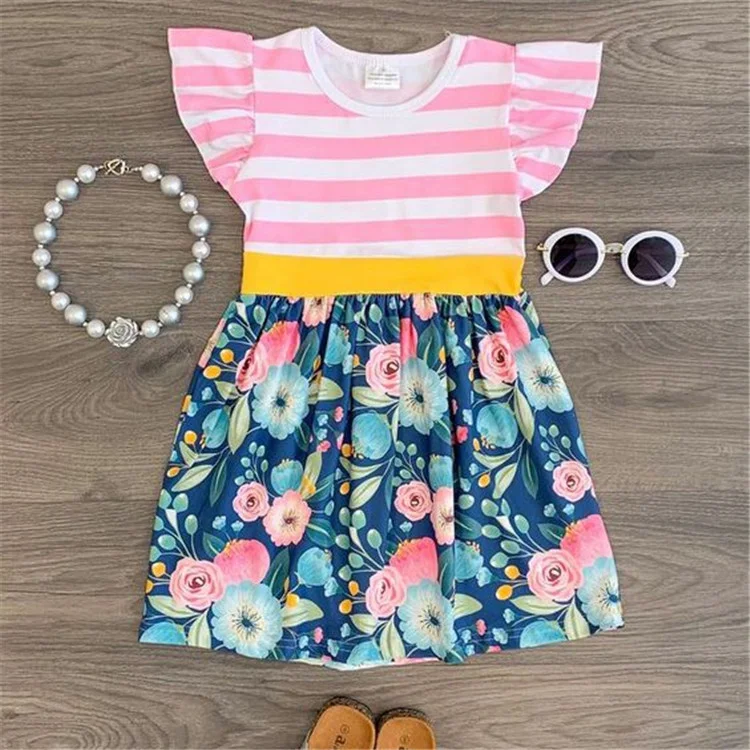 New design child clothes Baby Girls Dresses children kids Toddler Baby Clothing Watermelon Polkadot Sundress dresses