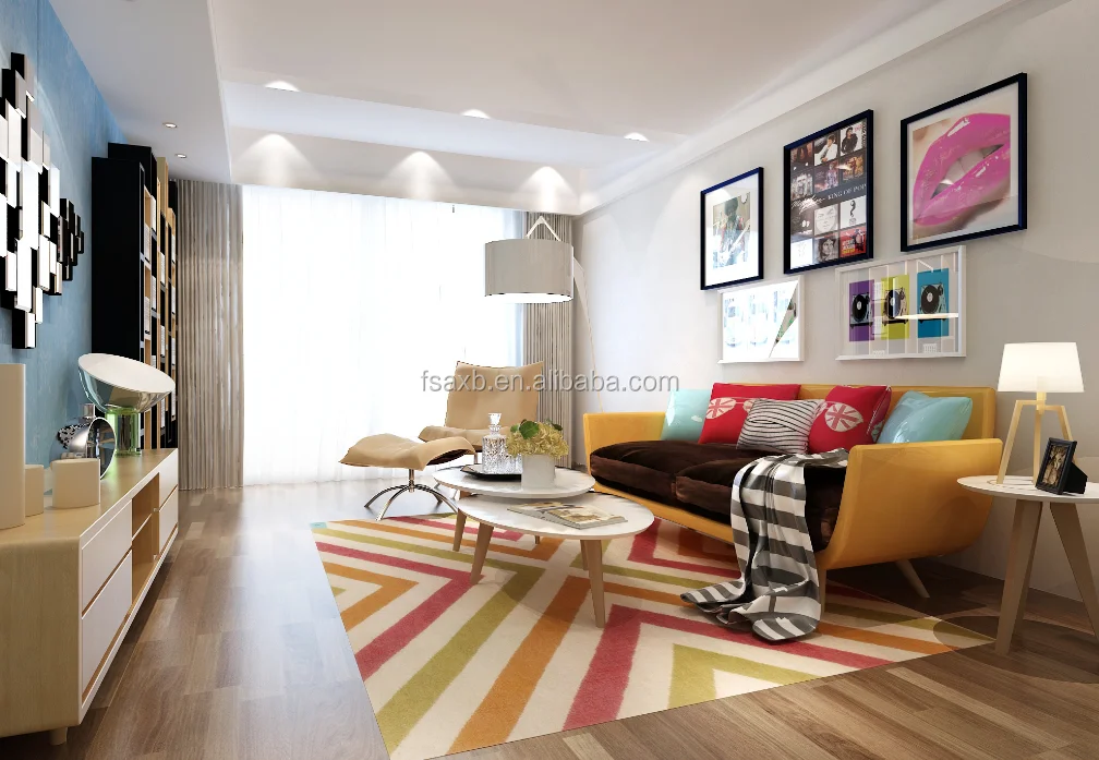 
Modern Colorful Geometry Triangle Design Art Area Rugs 