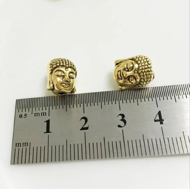 Antique Bronze Silver Gold Plated Alloy Buddha Head Beads Charm Jewelry Accessories Fit Strand Bracelets