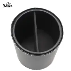 Belifa custom color size and logo pu leather makeup brush holder cup and pen box,storage case