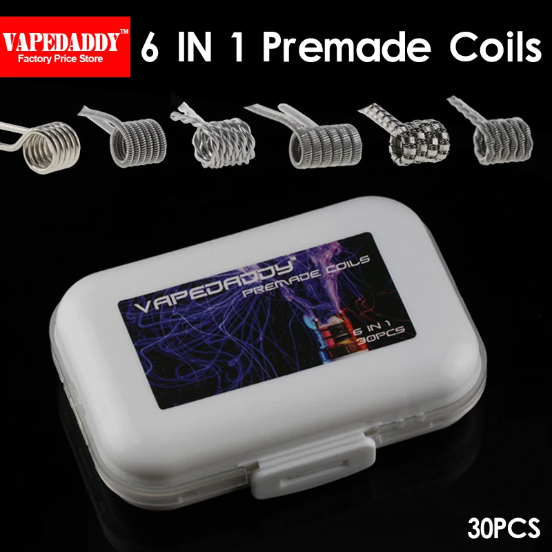
Wholesale Vape Accessories Heating Wire With Cotton Fabric 6 in 1 Prebuild Coils Box 