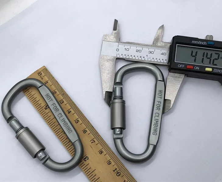 China wholesale custom logo small lock climbing keychain snap hook safety heavy duty metal spring clip hook aluminum carabiner