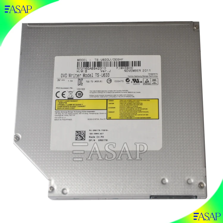 Ts-u633 DVD-RW/DL 9.5mm Ultraslim SATA dvd-rw, for laptop dvd driver, laptop dvd burner