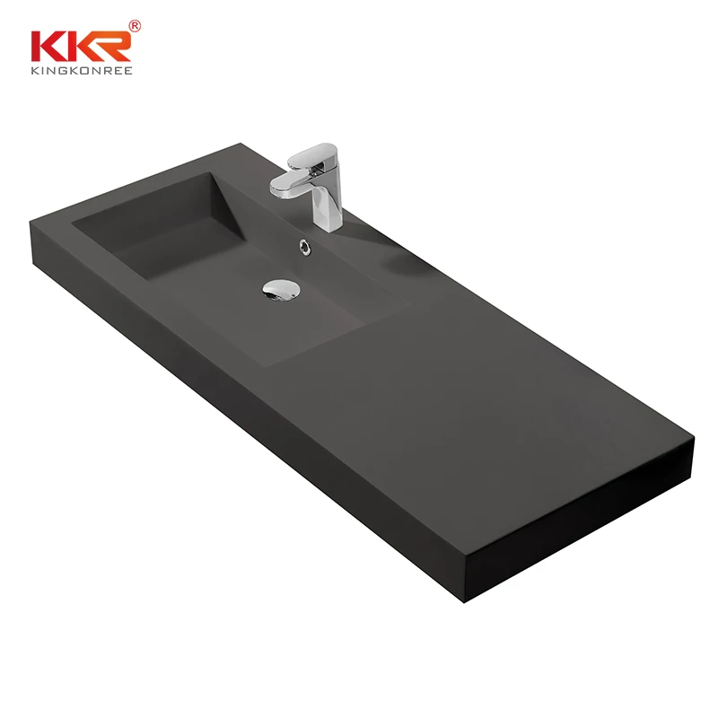 
Matte stone black bathroom countertop sink/matt black colour artificial stone wash hand basin 