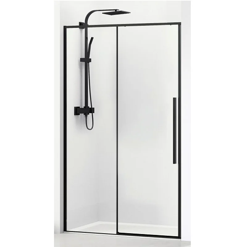 
Foshan 304 Stainless steel black frame tempered glass sliding shower door 