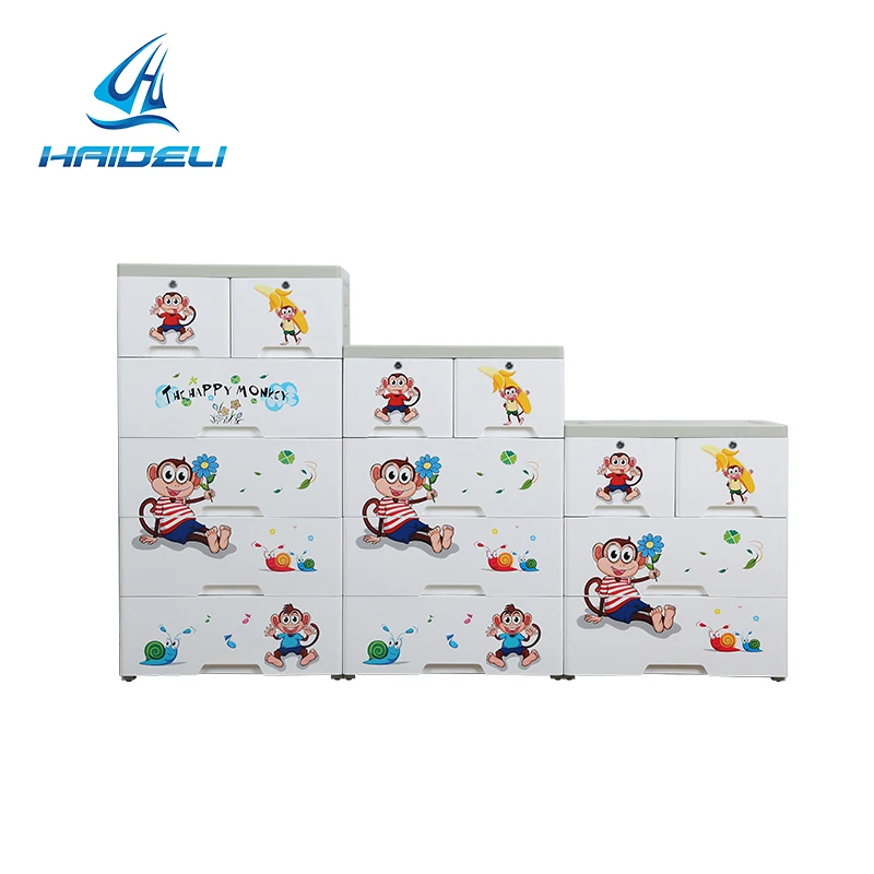 Simple classic design baby cabinet plastic 3 drawer chest