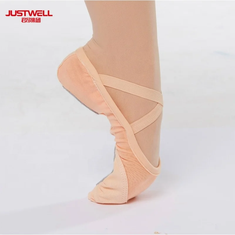 JW Stretch mesh ballet canvas split sole girl dance shoes ballet shoes