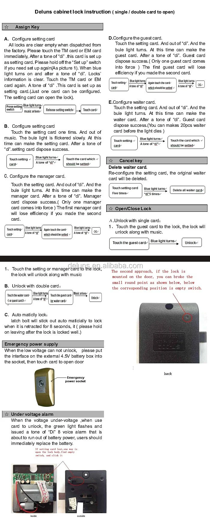 
Deluns digital sauna cabinet security locker lock 