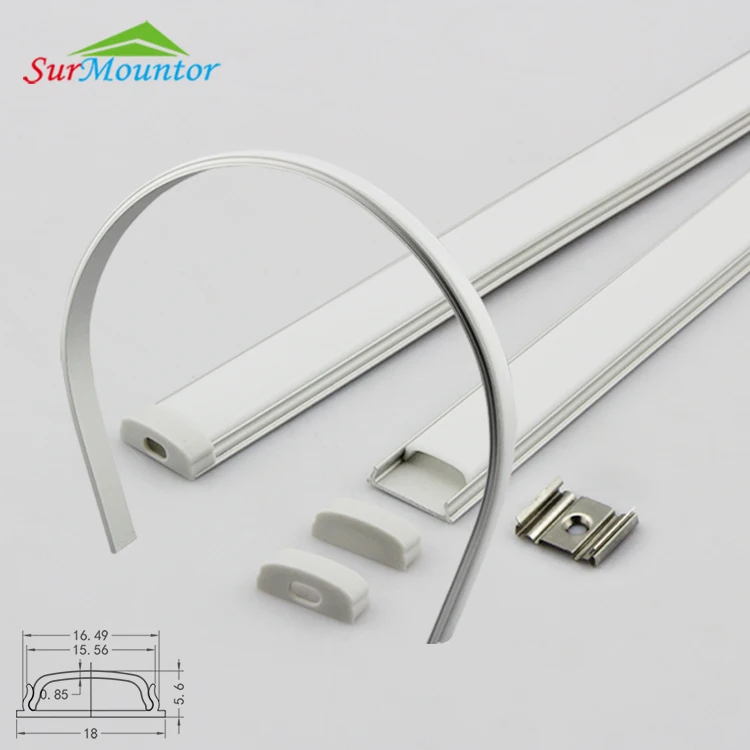 
New Item Flexible Led Channel C1806 For Tape Light Bendable Profile No Dotstar 