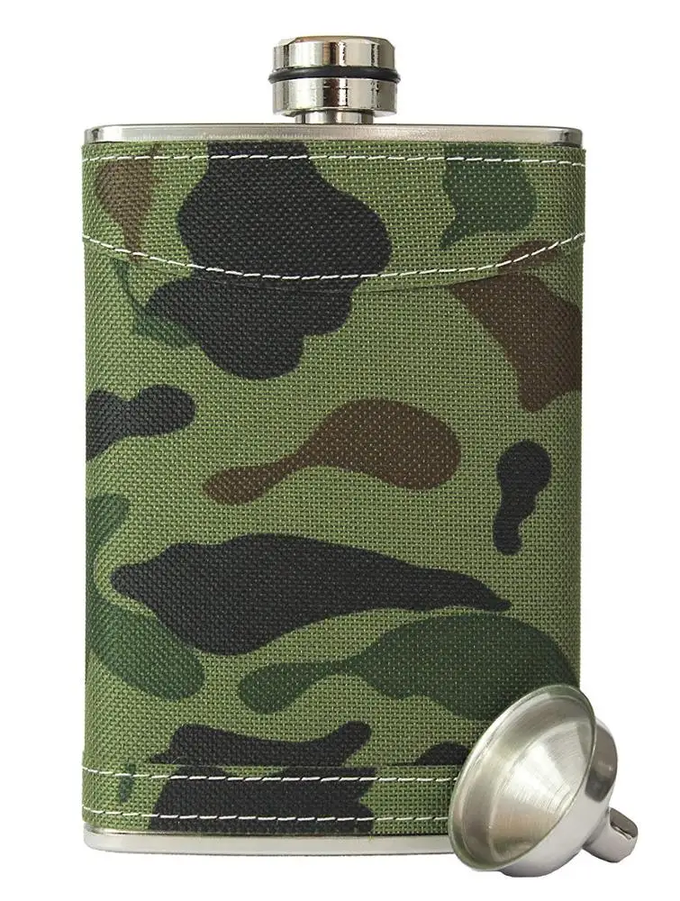 8oz plain smooth polish surface hip liquor flask perfect gift for men