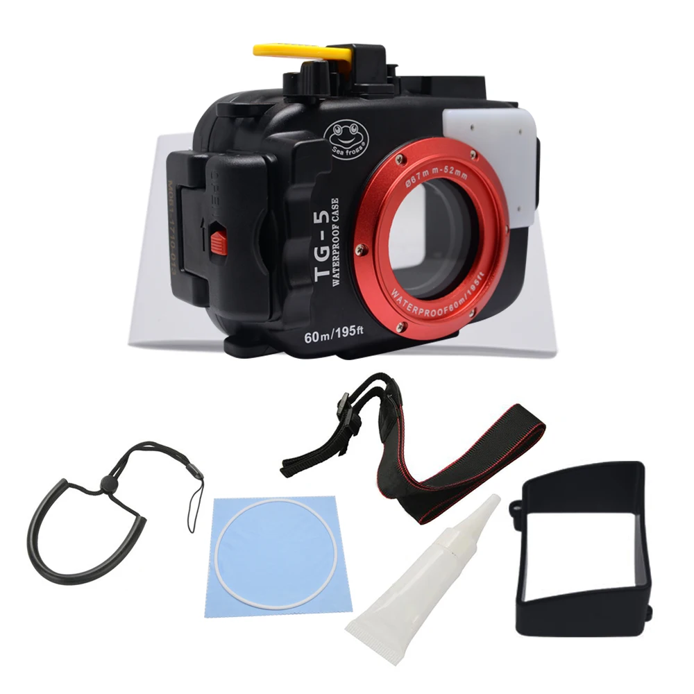 SeaFrogs 195FT/60M for Olympus TG-5 Underwater waterproof outdoor camera housing diving waterproof case