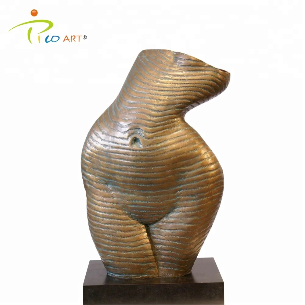 Nude woman body bronze bust sculpture