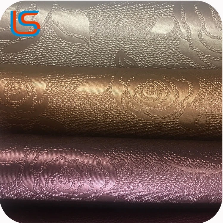 
faux leather wall panels Pretty Rose Pattern PVC Synthetic Leather 