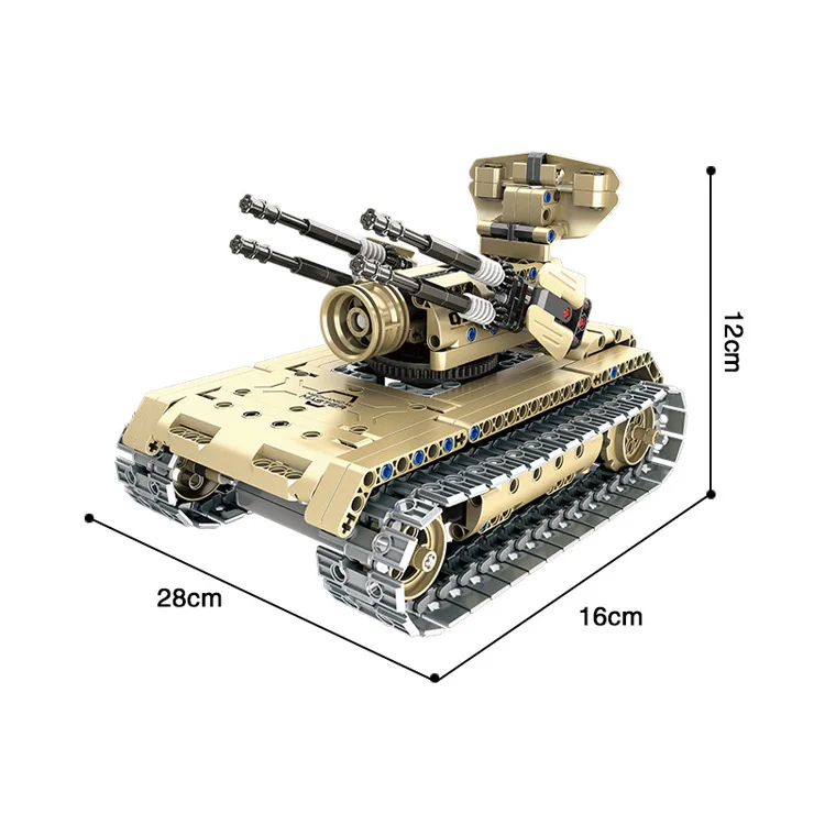QIHUI remote control tank huge family kids playing learning child building block toy