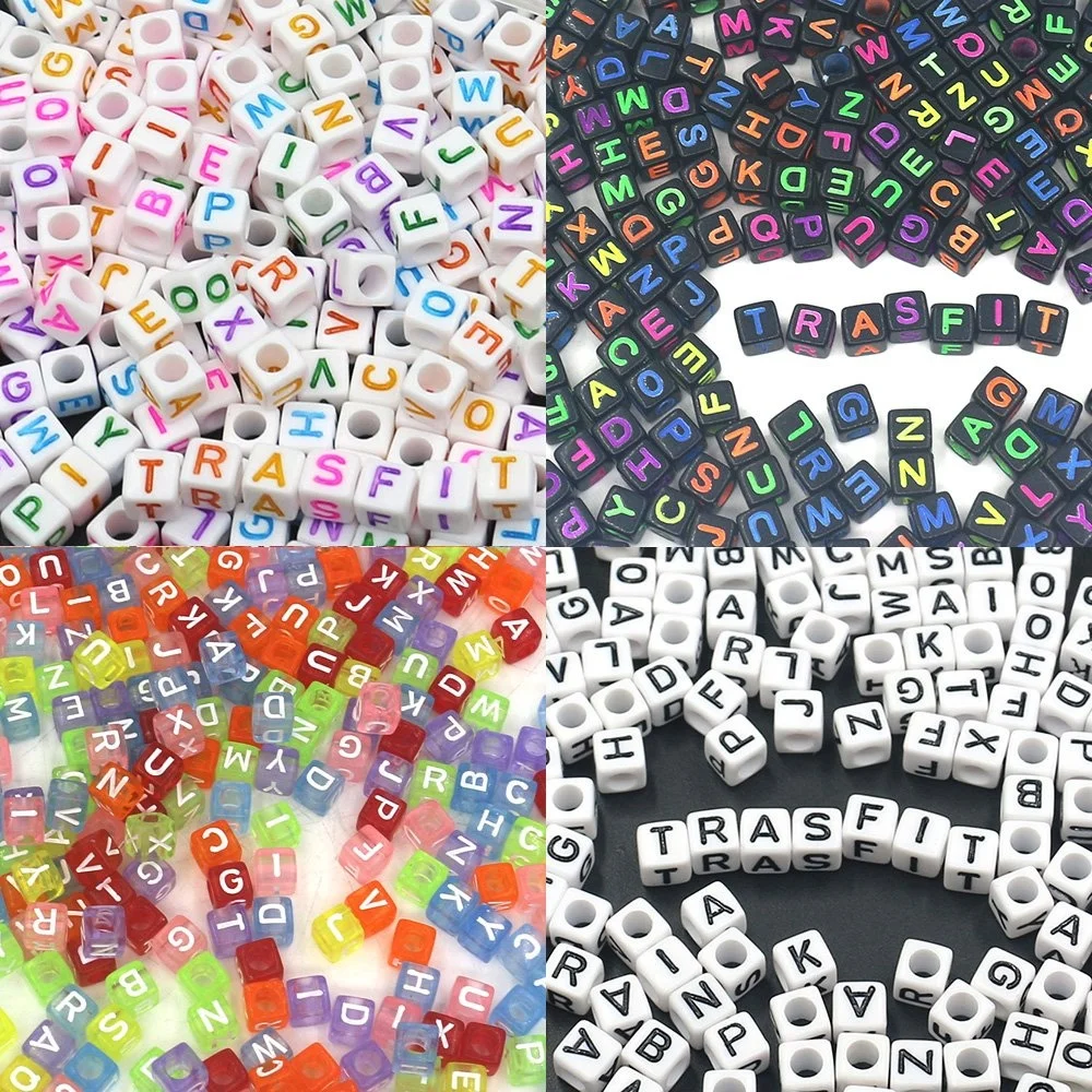 DIY Acrylic Alphabet Letter Cube Beads for Jewelry Making, Bracelets, Necklaces, Key Chains and Kids Jewelry (6mm)