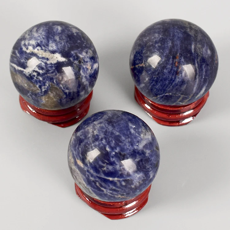 Natural quartz sphere healing blue-veins stone  ball Rock stone sphere