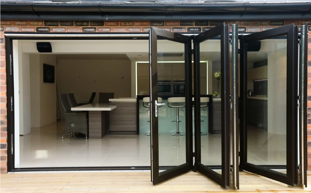 High quality well design aluminum patio glass doors bi folding door