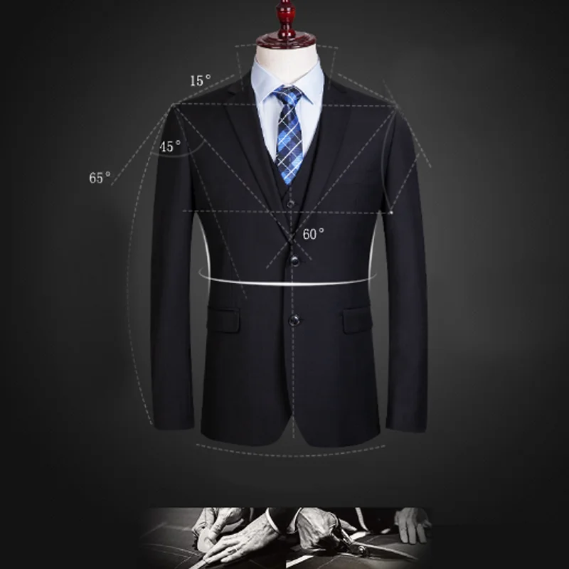
CMT 2 pieces slim fit business men suits custom made slim fit suits for man 