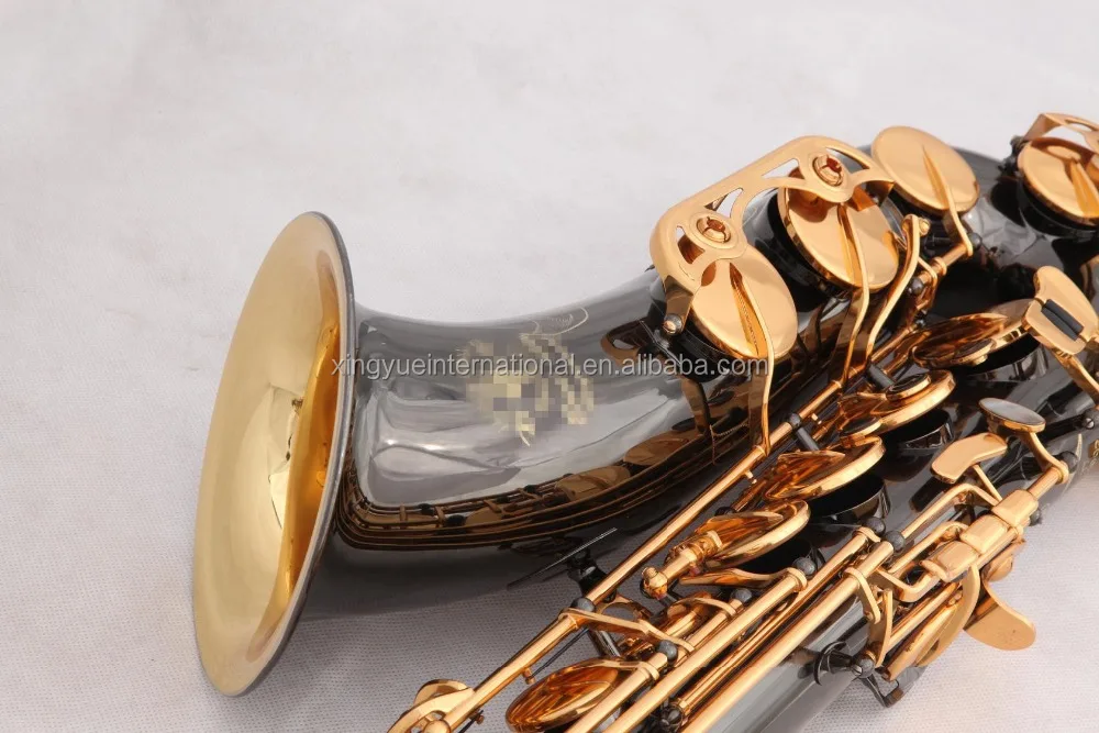 black tenor sax gold lacquer keys