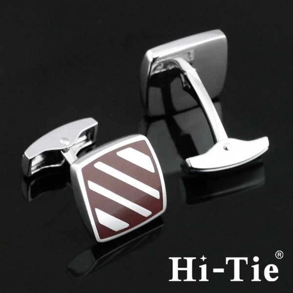 Hi-Tie TZ 0030 Collar Tie Pin , Tie Bar Antique , Red Cufflinks