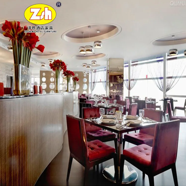 New Foshan wooden restaurant furniture dining chair and table set ZH-DL08