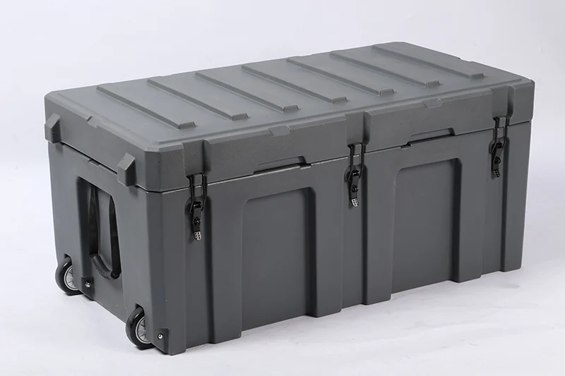 
248L roto molding plastic equipment case waterproof hard plastic tool box with wheels cargo case 
