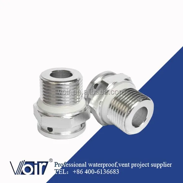 e-PTFE membrane with anodized aluminum pressure relief screw vent plug