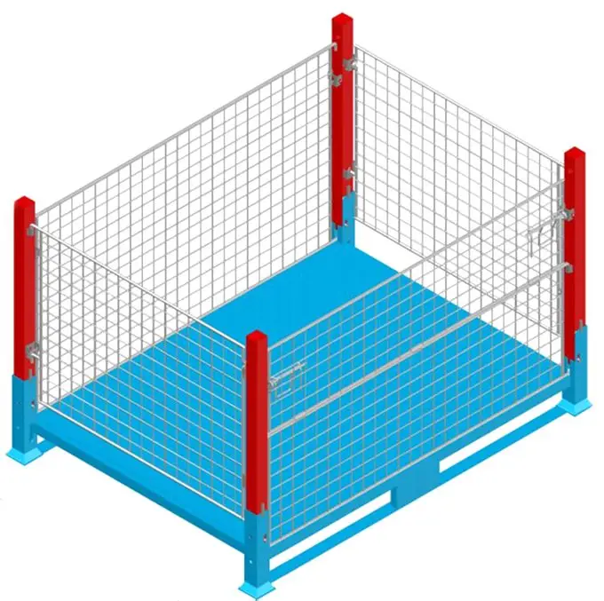 Складная стальная коробка и контейнер для поддонов, для хранения мелких деталей и запасных частей