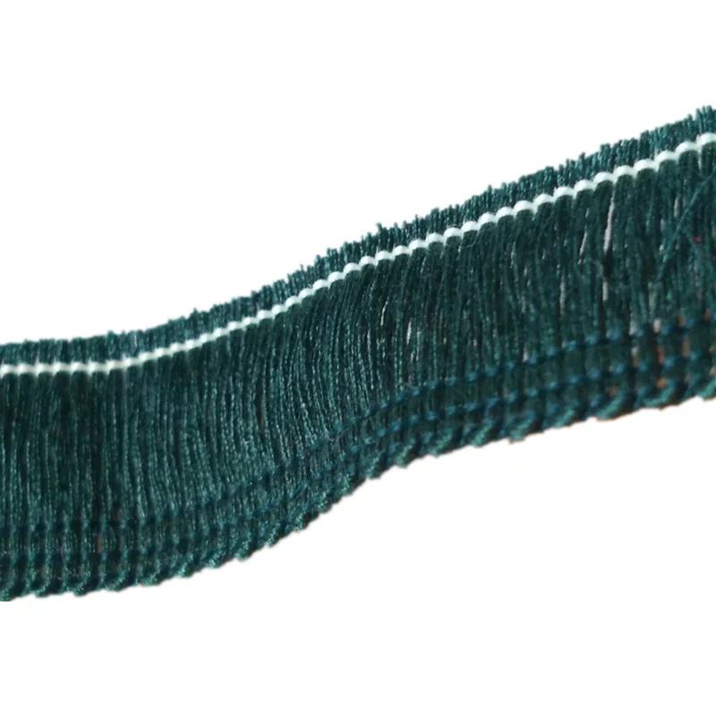 Factory wholesale 3inch width colorful 100% polyester brush drapet fringe