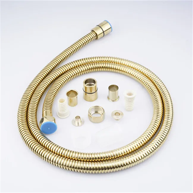 superior gold plated finishing flexible shower hose for handheld shower head in bathroom