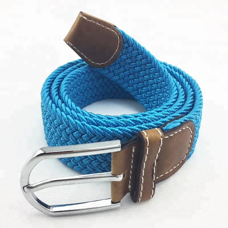 Women Men Canvas Braided Elastic Stretch Fabric Belt